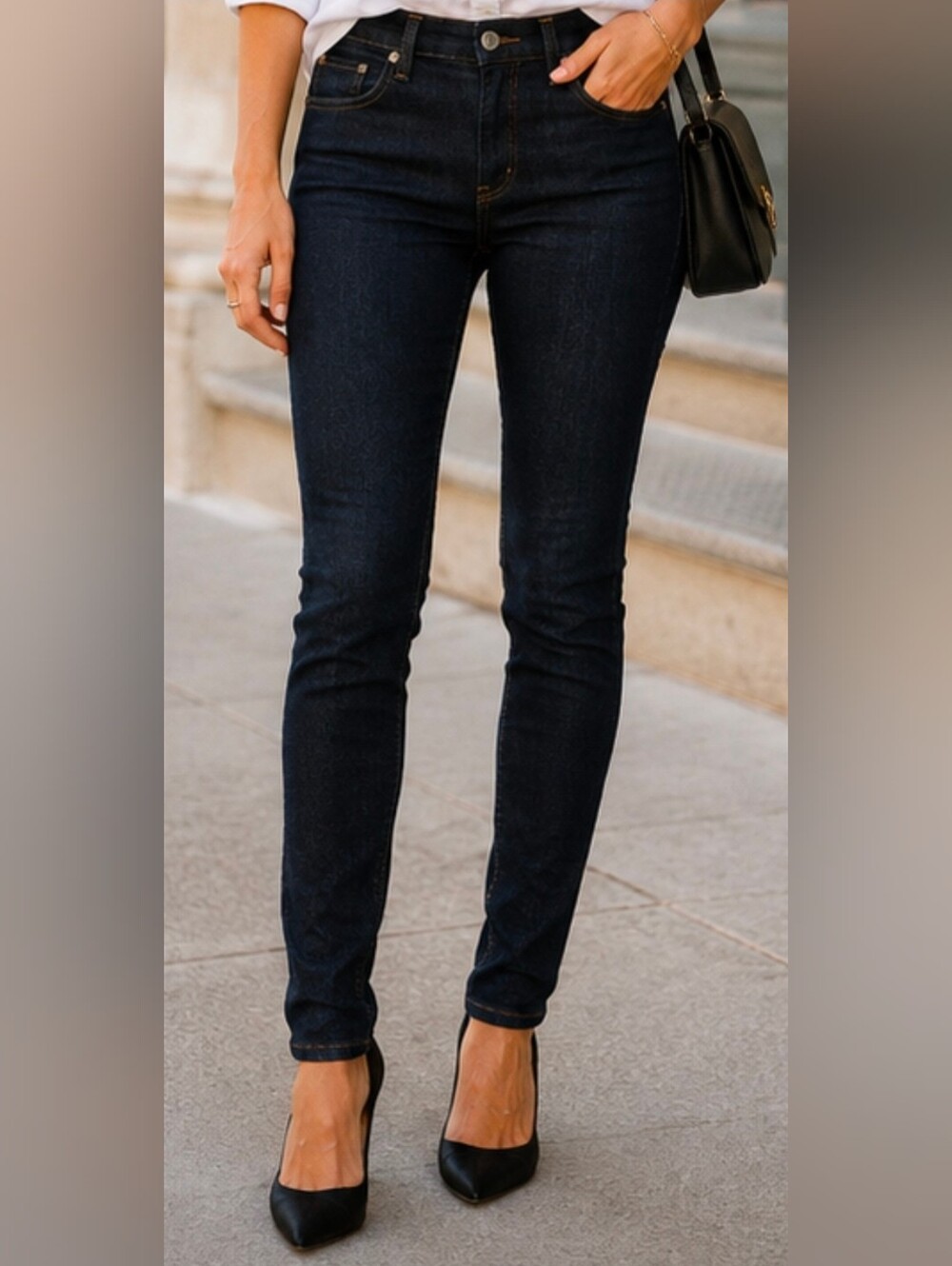 Rag & Bone /JEAN Skinny Jeans Women’s 26 Harrow Dark Indigo Stretch Made USA
